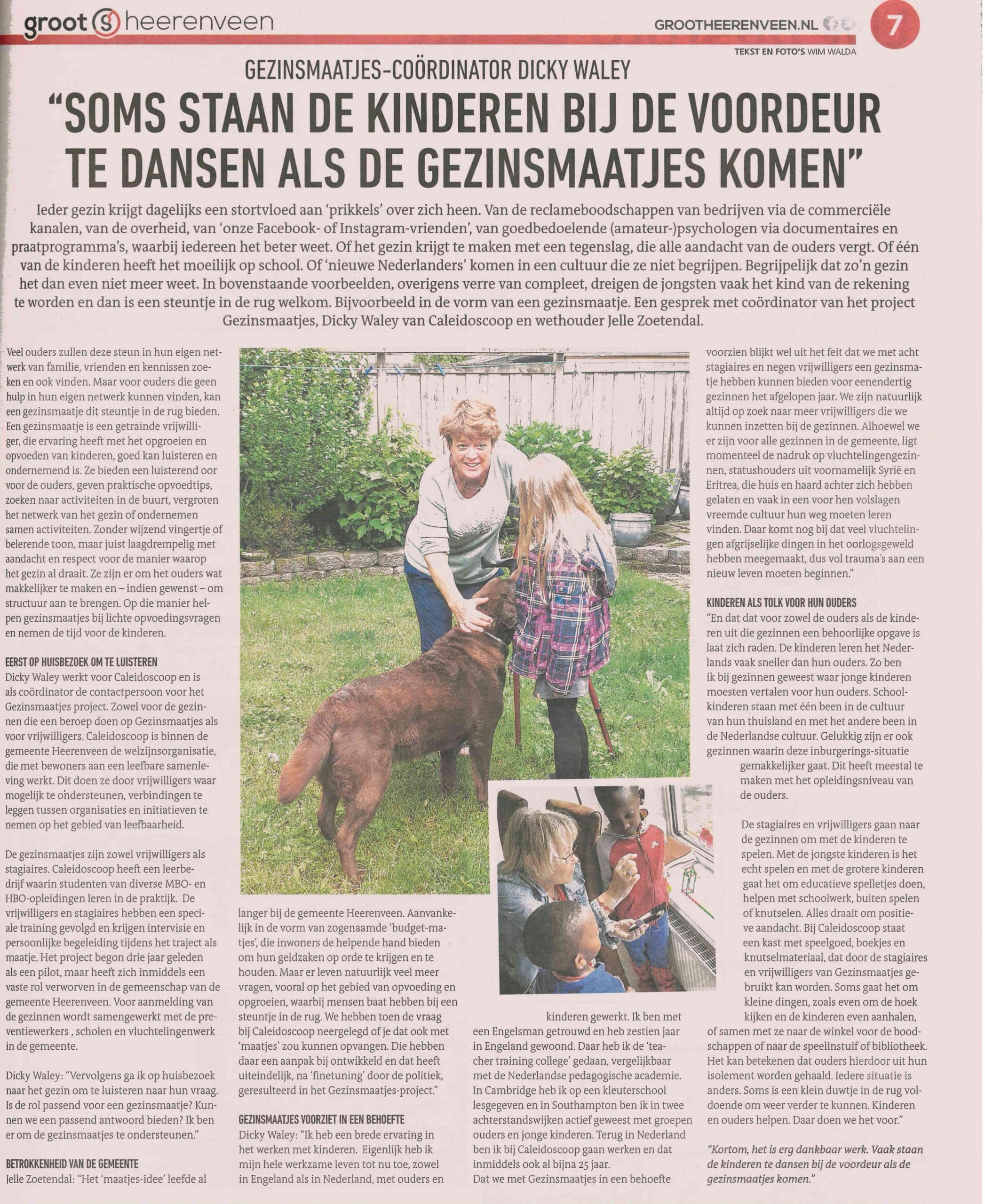 Gespot in de krant: Gezinsmaatjes